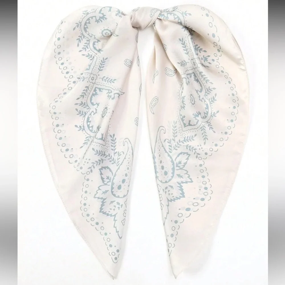 Free People Cream Paisley Bandana Scarf